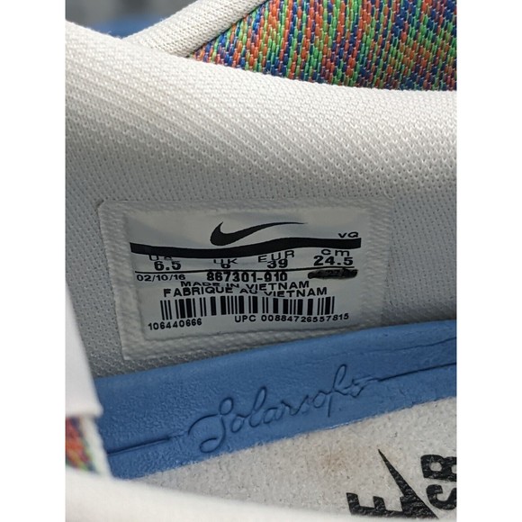 Nike SB Mens 6.5 Check Solar Rainbow Skateboard Low Top Sneakers 867301-910 - Picture 8 of 8
